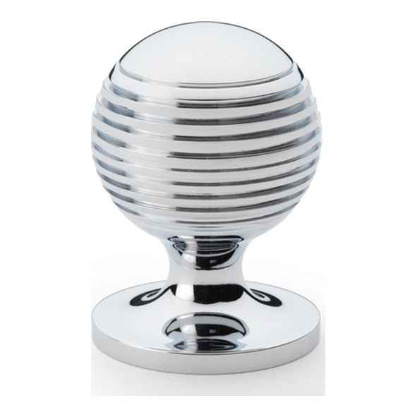 AW832-32-PC • 32mm • Polished Chrome • Alexander & Wilks Caesar Cupboard Knob on Round Rose